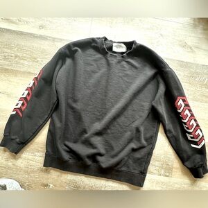 Gucci Black Crewneck Sweatshirt with Red White Graphic Logo Women’s Small